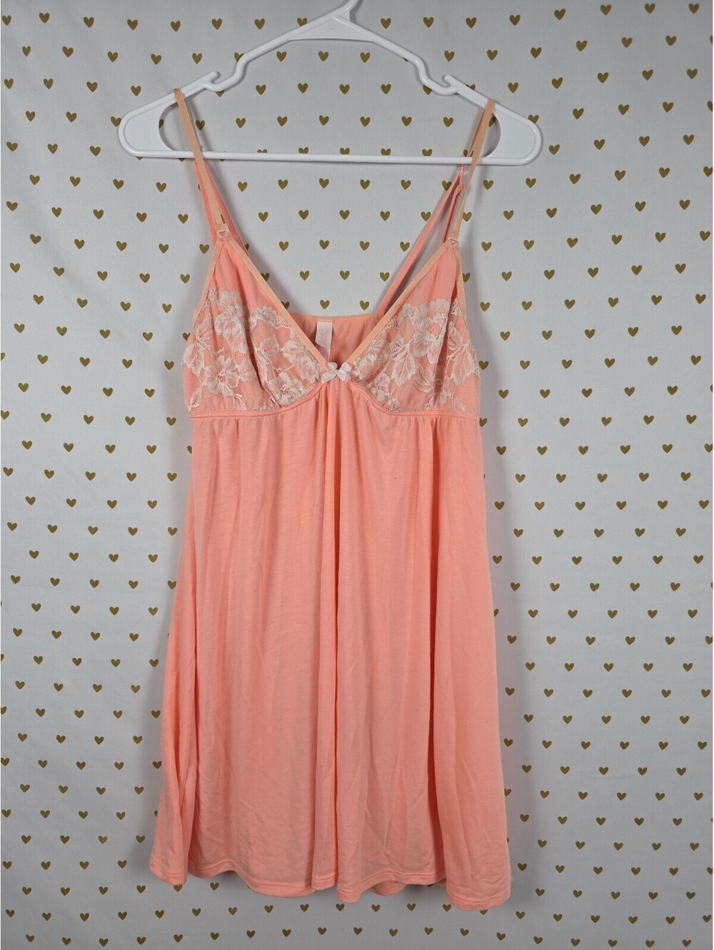 Victorias Secret Orange super soft Nightie slip nightgown Sleep dress LARGE